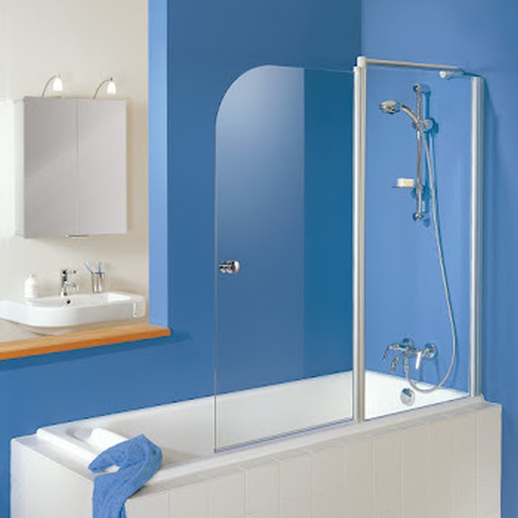 HSK teilgerahmte Badewannenaufsatz pendelbar 2-teilig „Exklusiv“ Glas Mattierung mittig (65 cm), Profile Pergamon, B: 1000 mm H: 1400 mm HSK teilgerahmte Badewannenaufsatz pendelbar 2-teilig „Exklusiv“ Glas Mattierung mittig (65 cm), Profile Pergamon, B: 1000 mm H: 1400 mm