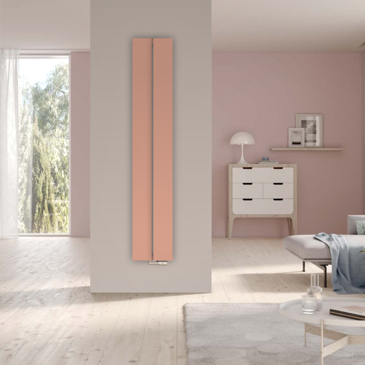 Kermi Design-Heizkörper „Decor-Arte® Plan“ zwei Panele 32 × 200 cm in Noble Pink