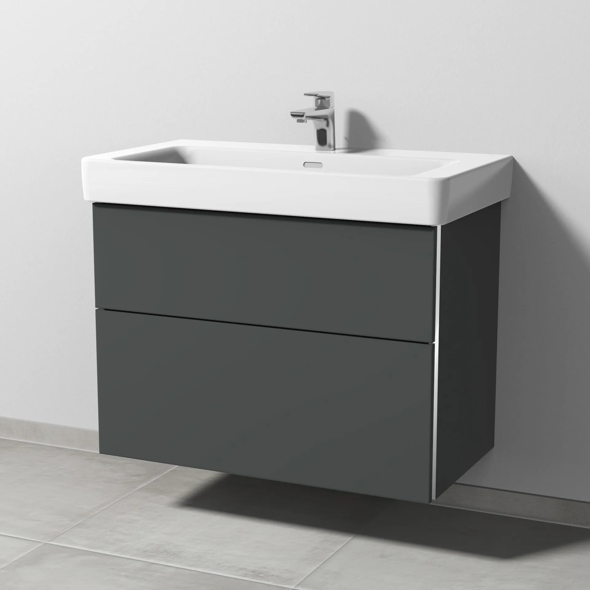 Waschtischunterbau mit Auszügen 3way (BR769) 593x800x437 Anthrazit-Matt