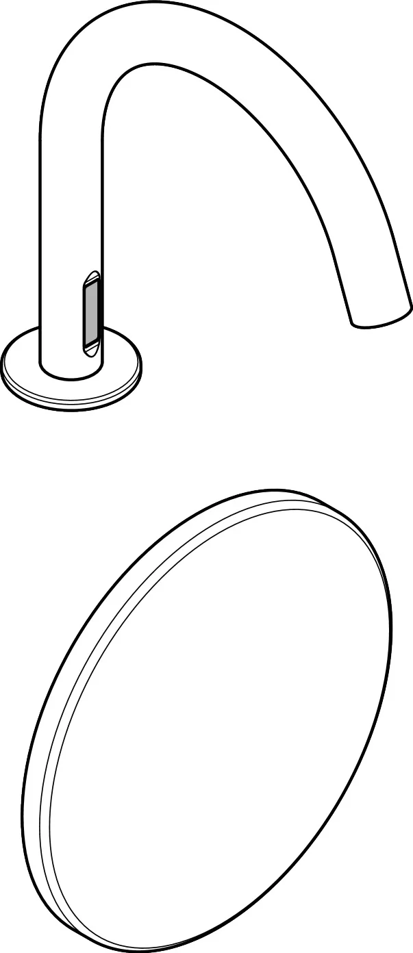 Hansgrohe AXOR Uno Waschtischmischer Elektronik, Chrom, Ausladung 148 mm, Normalstrahl, max. Durchfluss 3,5 l/min, Infrarot-Näherungselektronik mit einstellbarer Reichweite