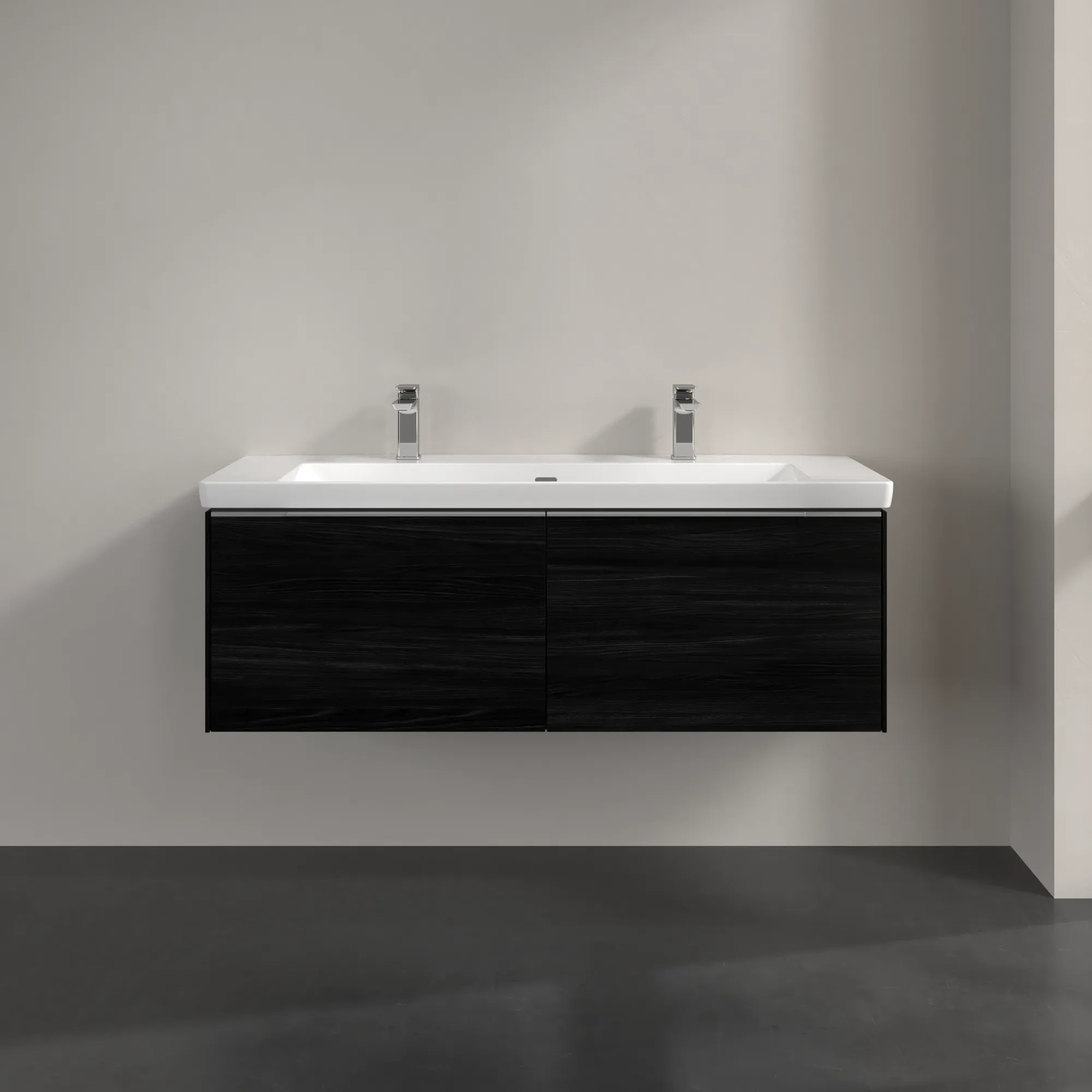 Villeroy & Boch Waschtischunterschrank „Subway 3.0“ für Schrankwaschtisch 1272 × 429 × 478 mm Black Oak, für Becken mittig Villeroy & Boch Waschtischunterschrank „Subway 3.0“ für Schrankwaschtisch 1272 × 429 × 478 mm Black Oak, für Becken mittig