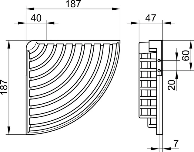 Duschablagen 24944010000 Eckschwammkorb abnehmbar verchromt