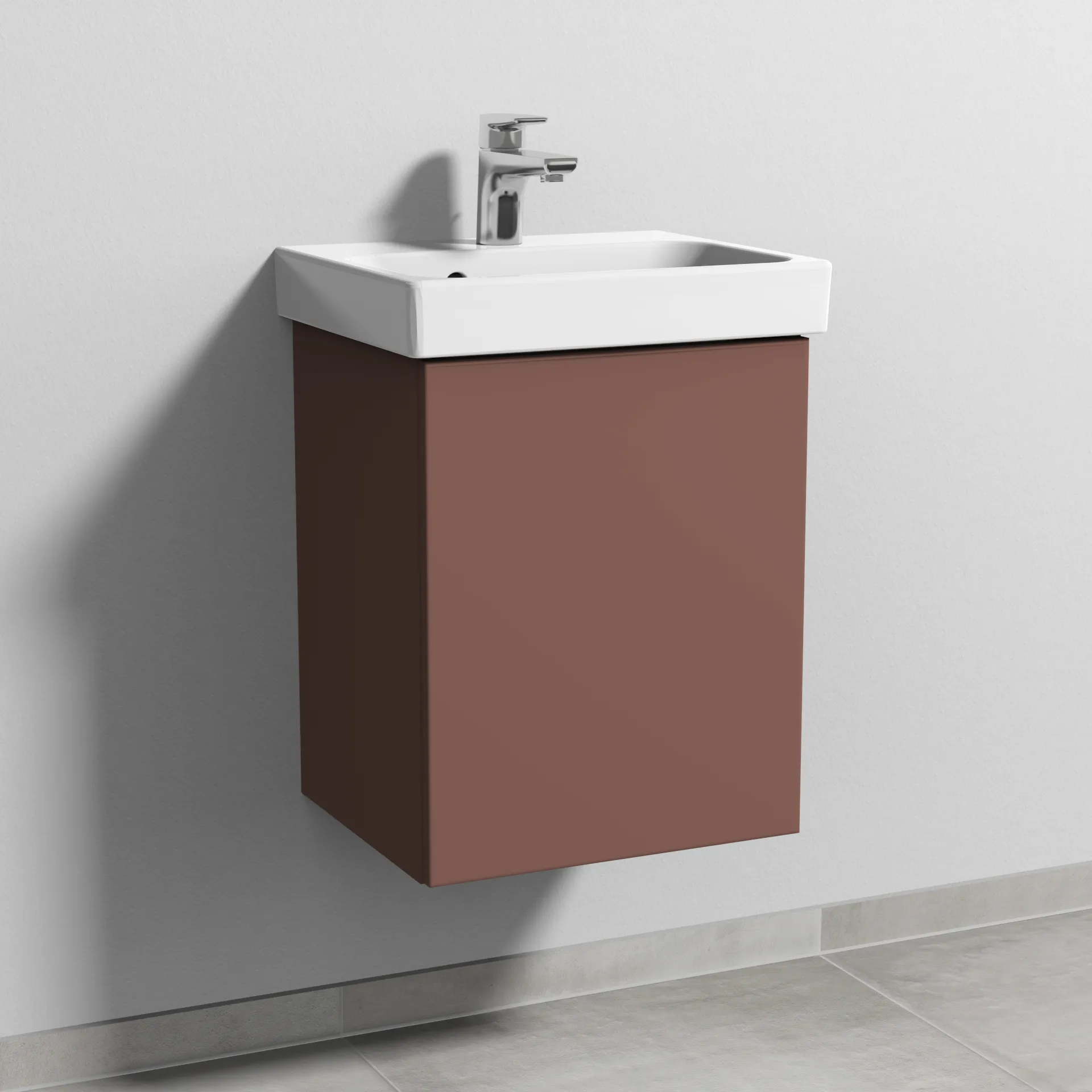 Sanipa Waschtischunterschrank „3way“ 410 × 517 × 353 mm in Wine-Red, Anschlag rechts