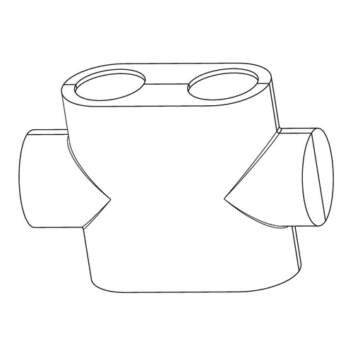 Design in Bad Anschlussgarnitur für Heizkörper mit 50 mm Anschluss Durchgangsform „Multiblock T“ in anthrazit