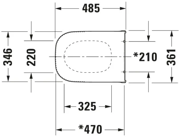 Duravit WC-Sitz „D-Code“ Vital 36,1 × 49 × 4,3 cm in, Scharniere Edelstahl