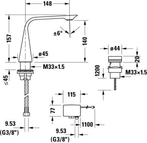 D.1 2-Loch Elektronikarmatur M