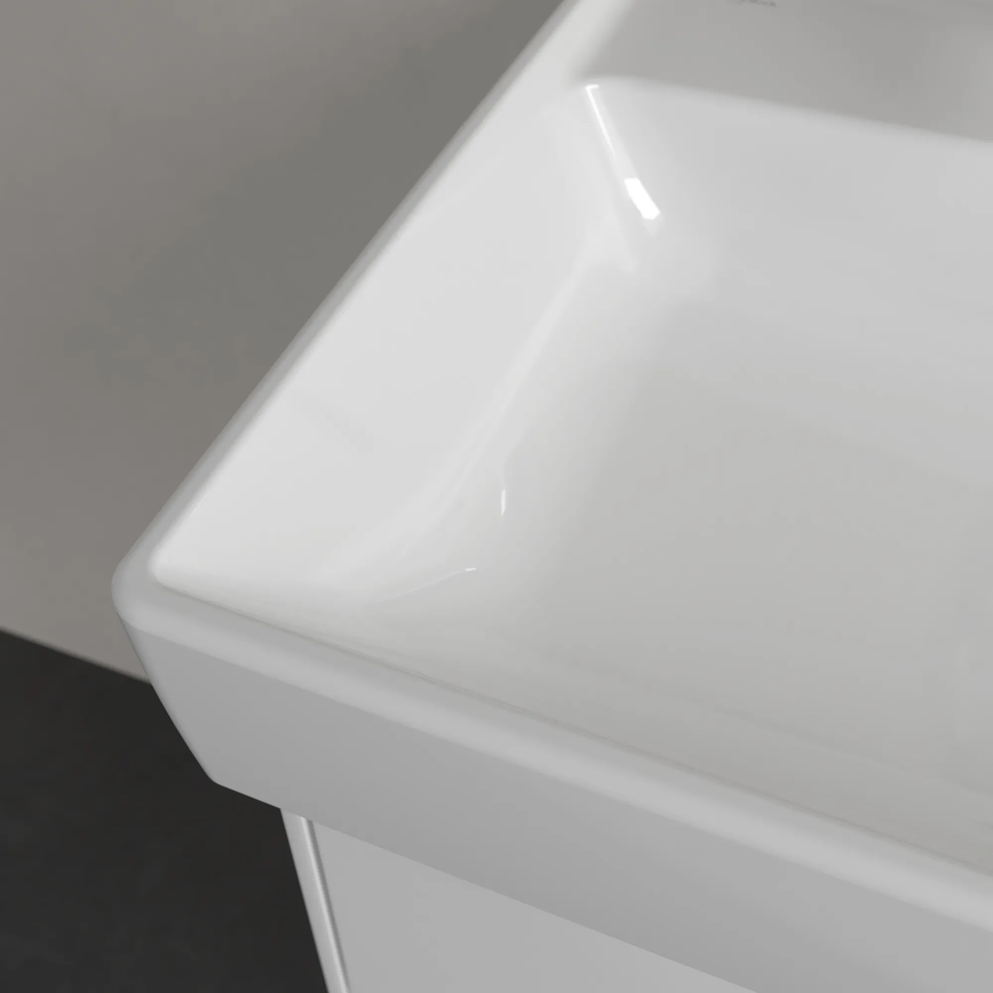 Villeroy & Boch Collaro Wandwaschbecken, 550x440x160mm, weiß Alpin CeramicPlus, Rechteckform mit Überlauf, TitanCeram Material