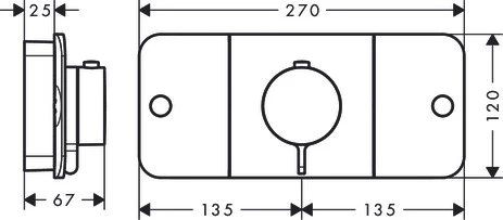 Thermostat UP Axor One Fertigset 2 Verbraucher chrom