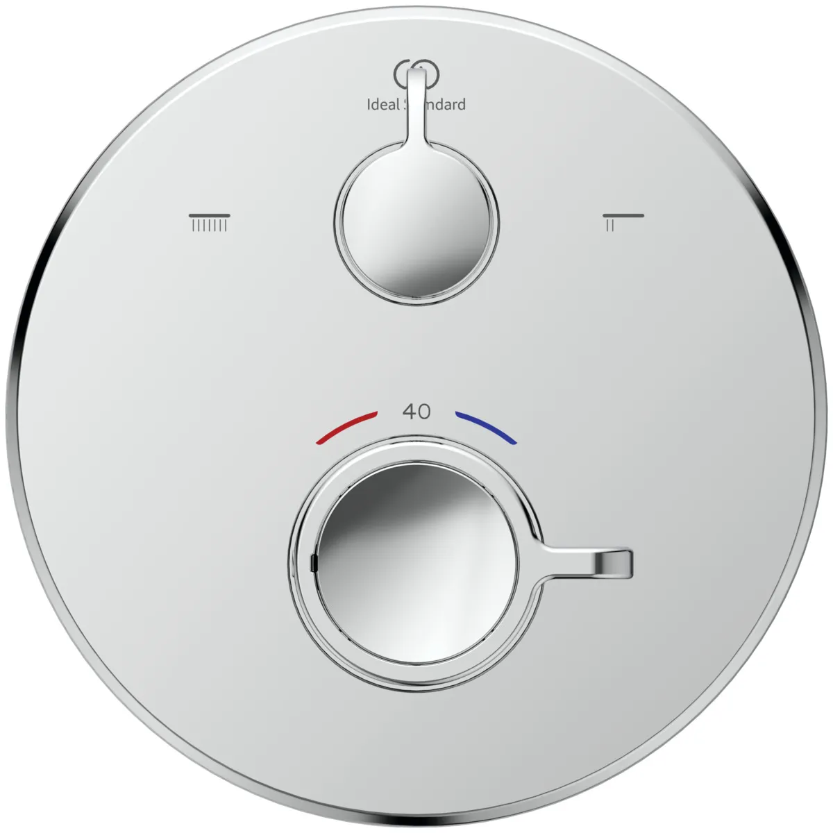 Ideal Standard Badethermostat Ceraplus Safe Rosette Chrom d:163mm Unterputz