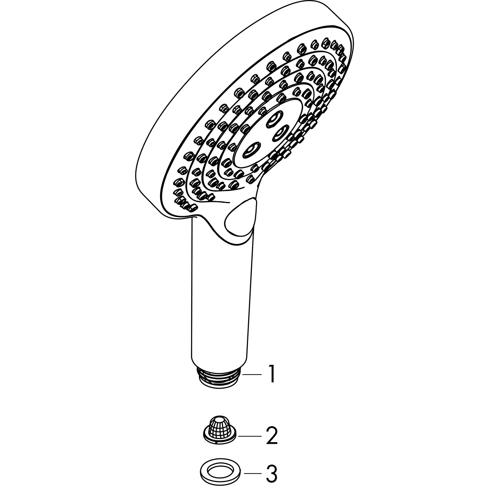 Hansgrohe Handbrause Raindance Select S 120, 3jet PowderRain BBC, 125 mm Brausekopfgröße, Brushed Black Chrome