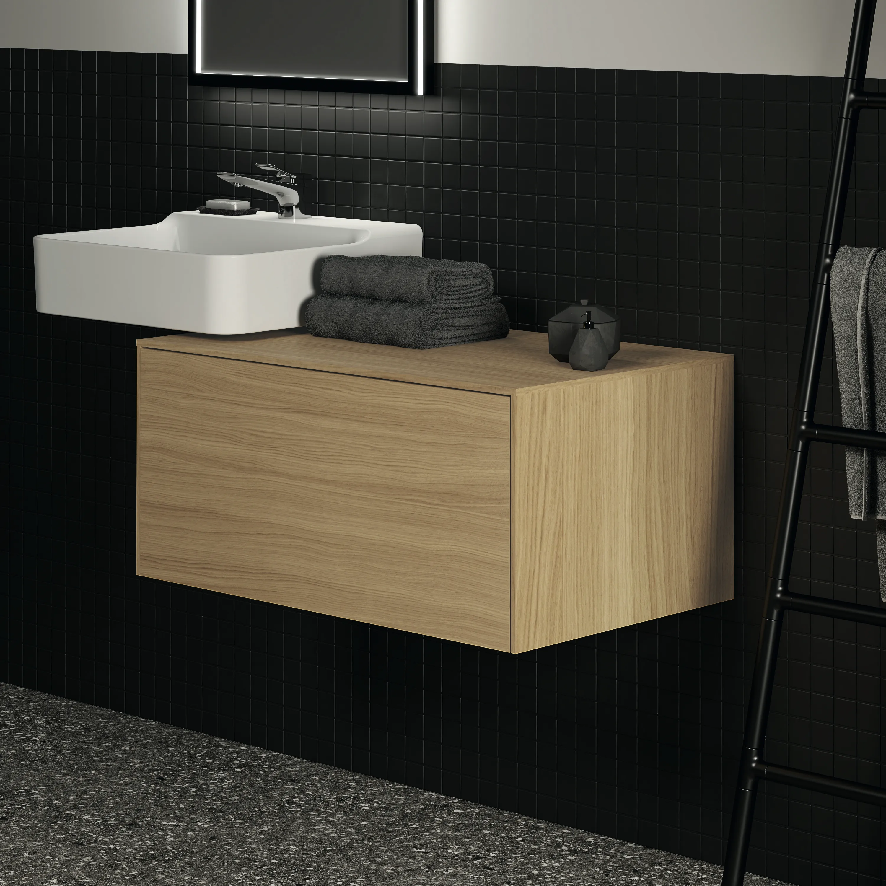 Ideal Standard Waschtischunterschrank „Conca“ 80,2 × 37 × 50,5 cm Eiche hell Furnier