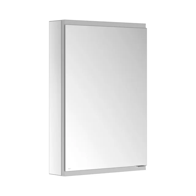 KEUCO Wandvorbau Seitenschrank unbeleuchtet 1-türig „Royal Modular 2.0“ 500 × 700 × 120 mm in Silber (eloxiert), Anschlag links, links