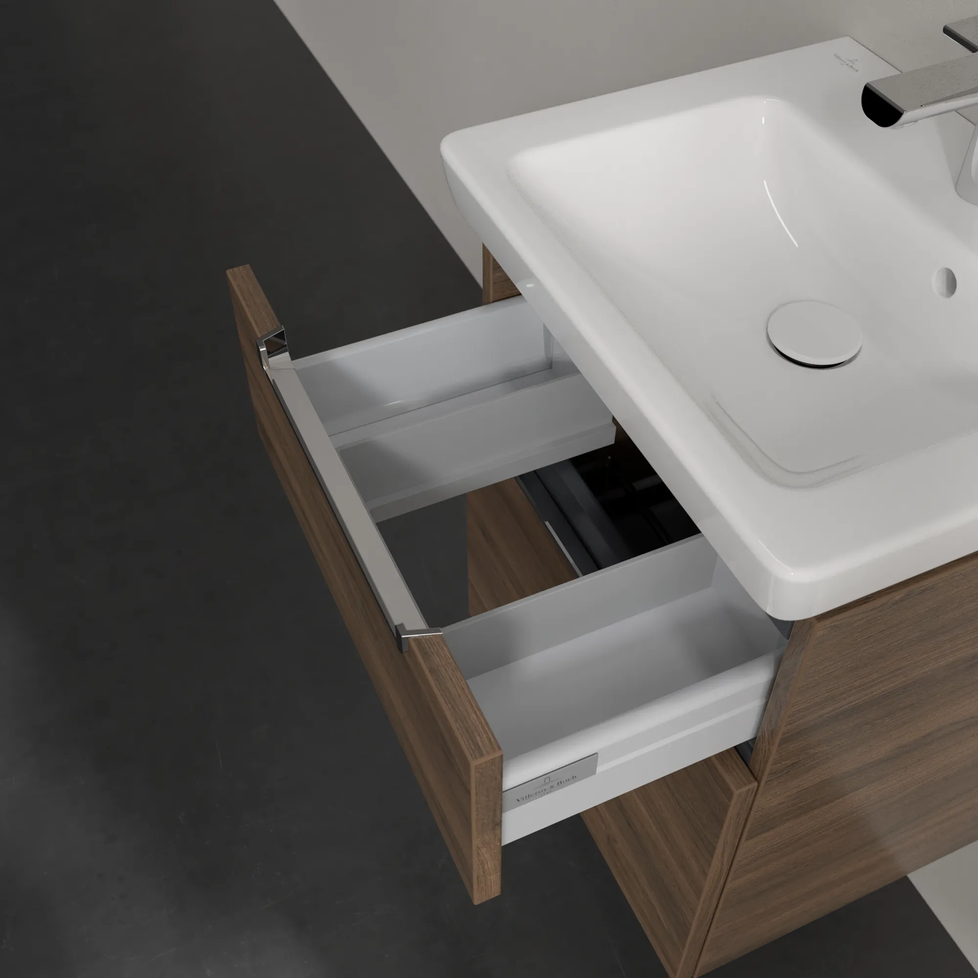 Villeroy & Boch Waschbeckenunterschrank Subway 2.0, Arizona Oak, 485x380 mm, Höhe 590 mm, mit SoftClosing, 1 Waschbecken Villeroy & Boch Waschbeckenunterschrank Subway 2.0, Arizona Oak, 485x380 mm, Höhe 590 mm, mit SoftClosing, 1 Waschbecken