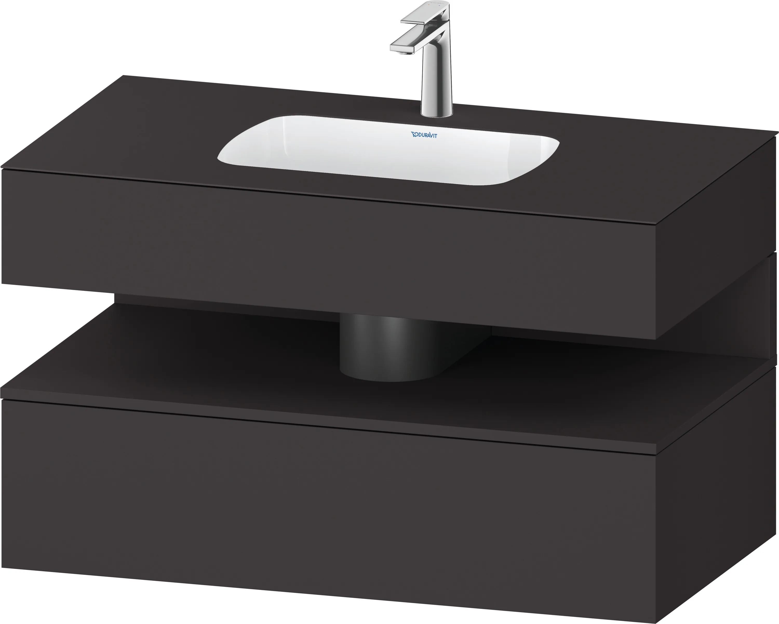 Einbauwaschtisch mit Konsolenwaschtischunterbau „Qatego“ 100 × 55 × 60 cm, mit Beleuchtung Einbauwaschtisch mit Konsolenwaschtischunterbau „Qatego“ 100 × 55 × 60 cm, mit Beleuchtung