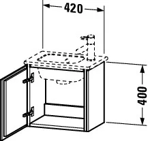 Duravit Waschtischunterschrank wandhängend „L-Cube“ 42 × 40 × 29,4 cm Duravit Waschtischunterschrank wandhängend „L-Cube“ 42 × 40 × 29,4 cm