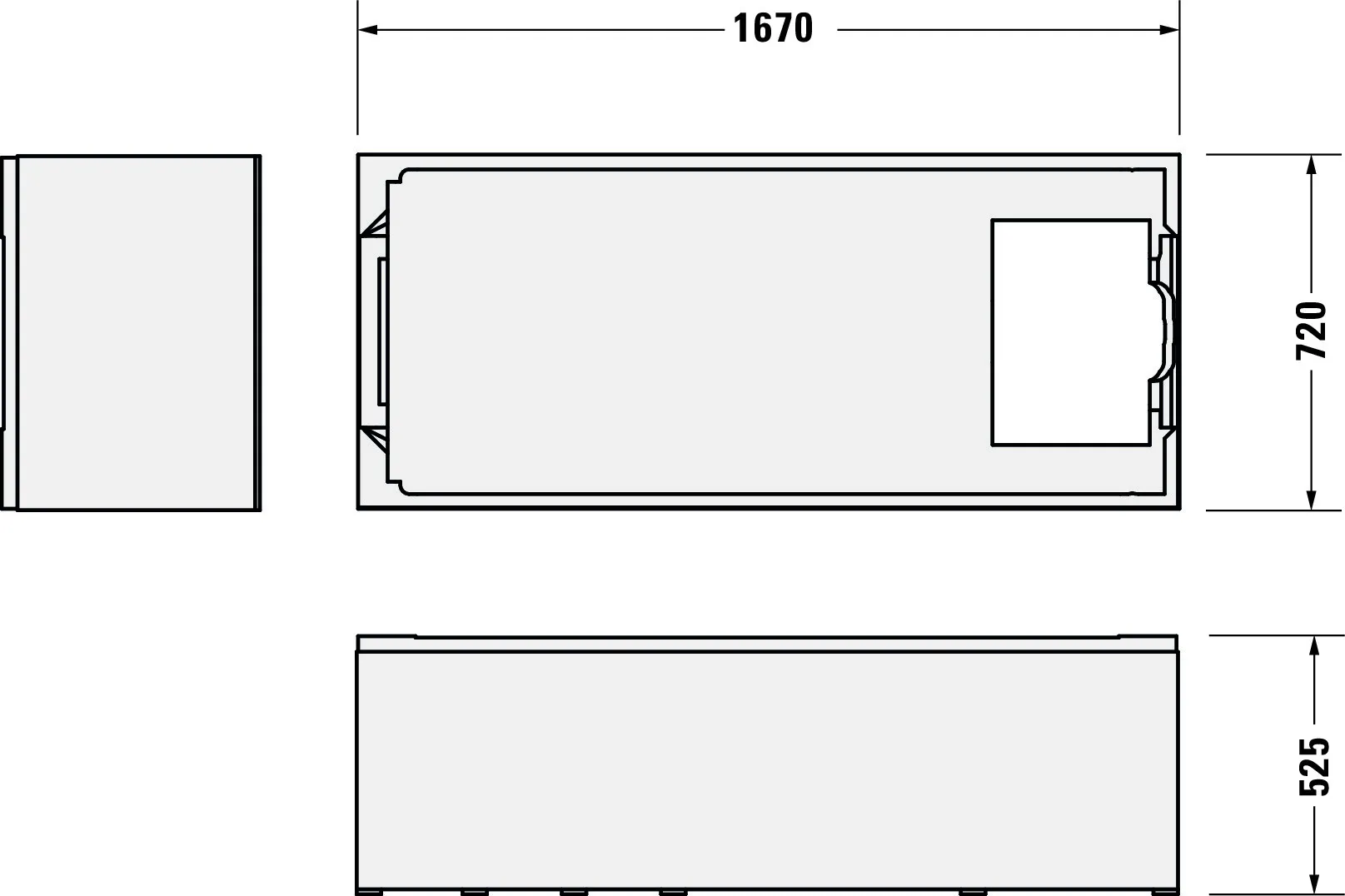 Duravit Badewanne „No.1“ rechteck 170 × 75 cm, Fußablauf