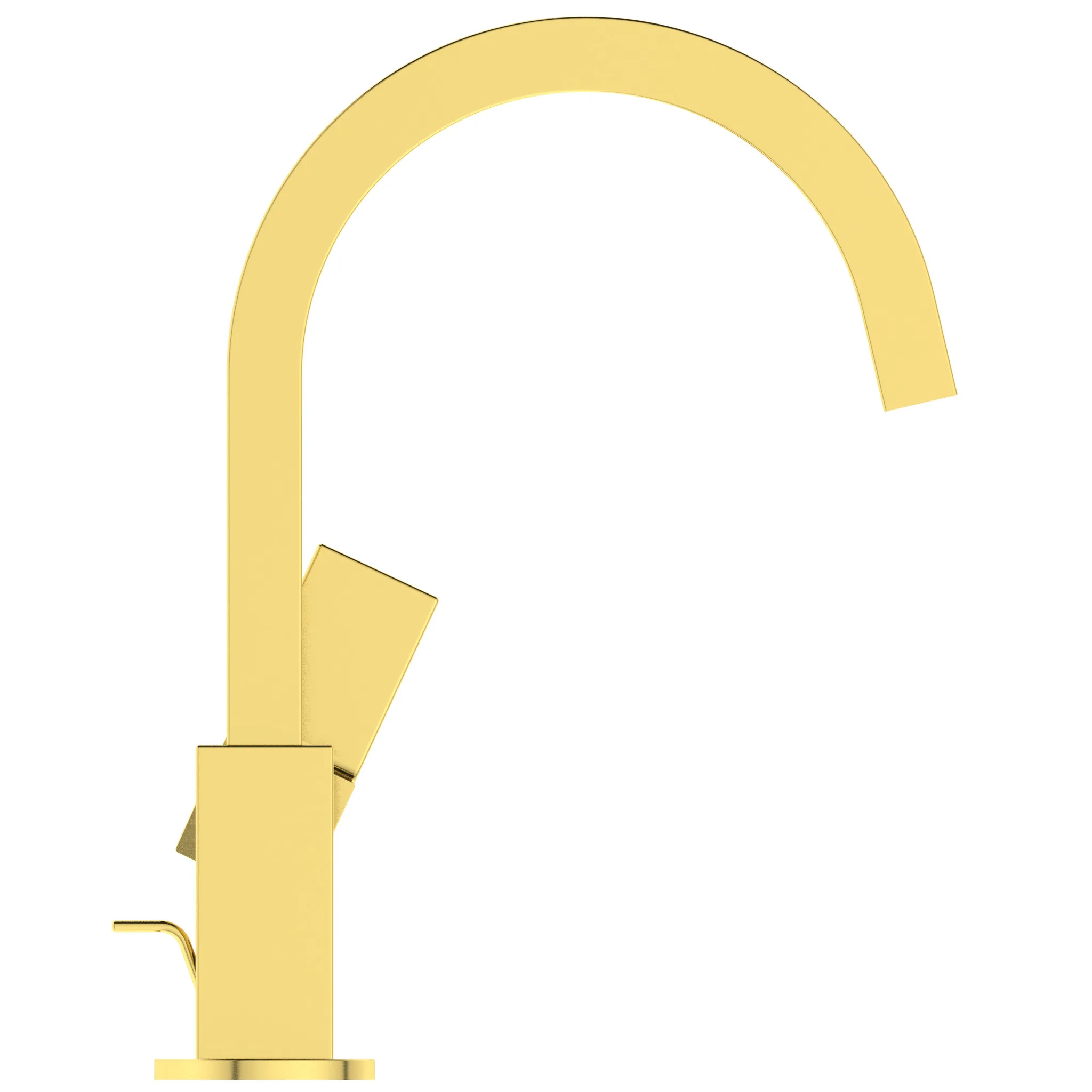 Ideal Standard Waschischarmatur Extra Brushed Gold, Ausladung 190 mm, hoher Auslauf 195 mm, Metall-Zugstangen-Ablaufgarnitur G1 1/4, Flexible Anschlussschläuche G3/8