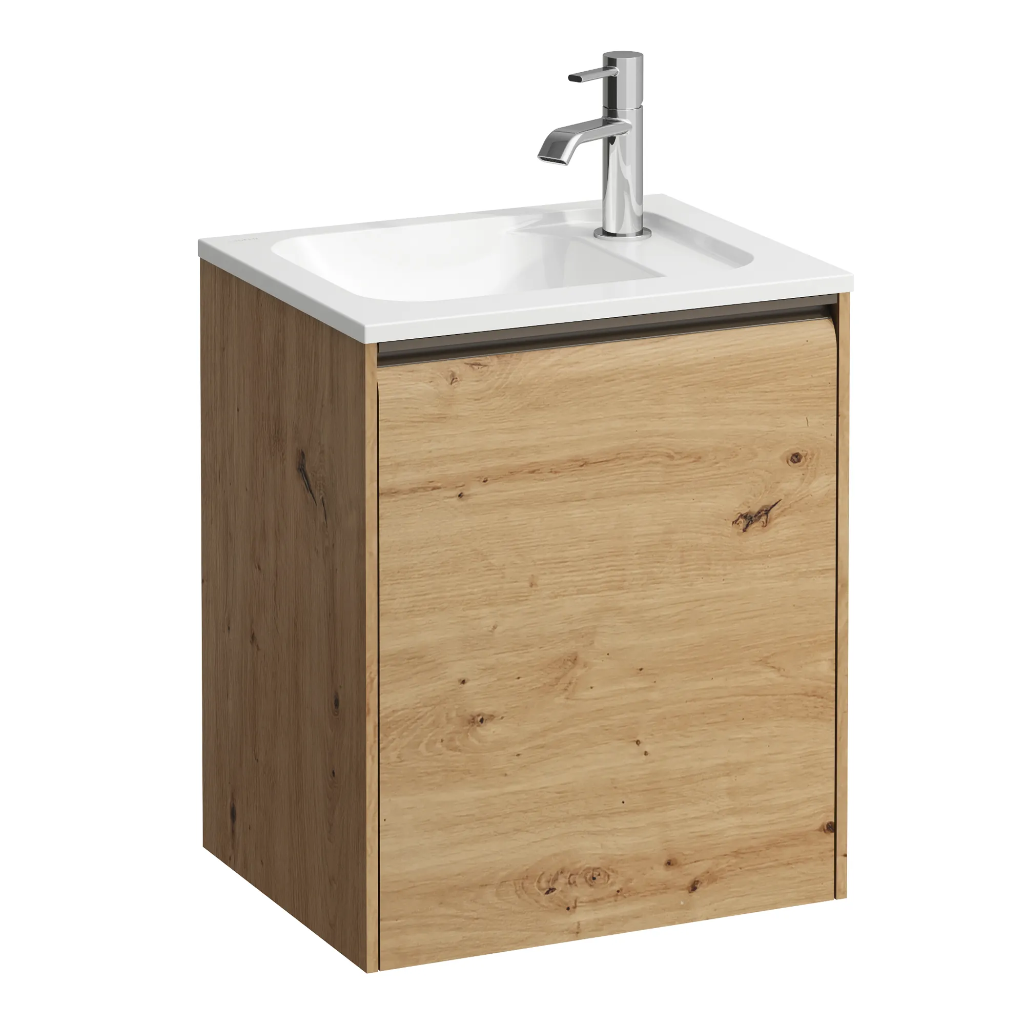 Waschtischunterbau, MEDA, 339x437x515, 1 Tür Scharnier rechts, integrierte Griffleiste, Soft-Close, 1 Glasablage (fix), für Möbelhandwaschbecken MEDA H814110 (45 cm), weiß matt Waschtischunterbau, MEDA, 339x437x515, 1 Tür Scharnier rechts, integrierte Griffleiste, Soft-Close, 1 Glasablage (fix), für Möbelhandwaschbecken MEDA H814110 (45 cm), weiß matt