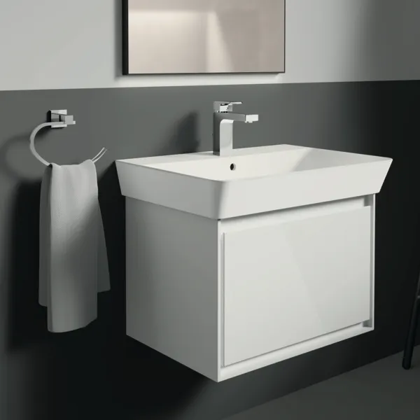 Waschtischarmatur Edge, 5 l/min., mit Ablaufgarnitur, Ausladung 125mm, Chrom Waschtischarmatur Edge, 5 l/min., mit Ablaufgarnitur, Ausladung 125mm, Chrom