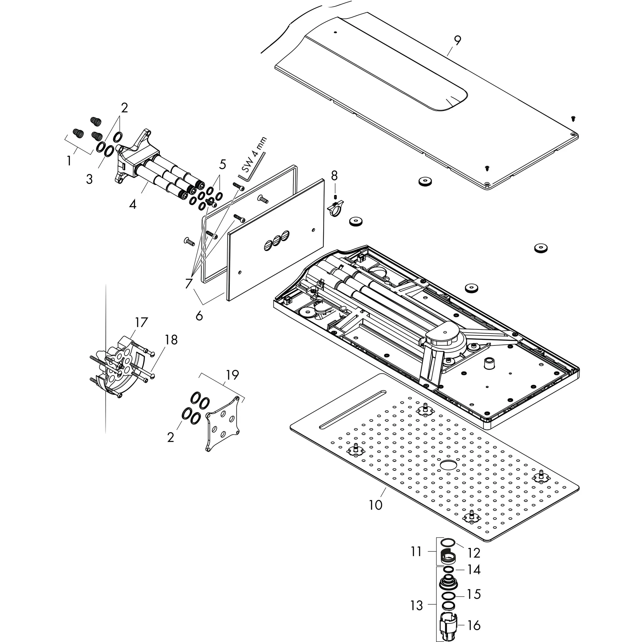 Kopfbrause Rainmaker Select 580 3jet Wandmontage weiss/chrom Kopfbrause Rainmaker Select 580 3jet Wandmontage weiss/chrom
