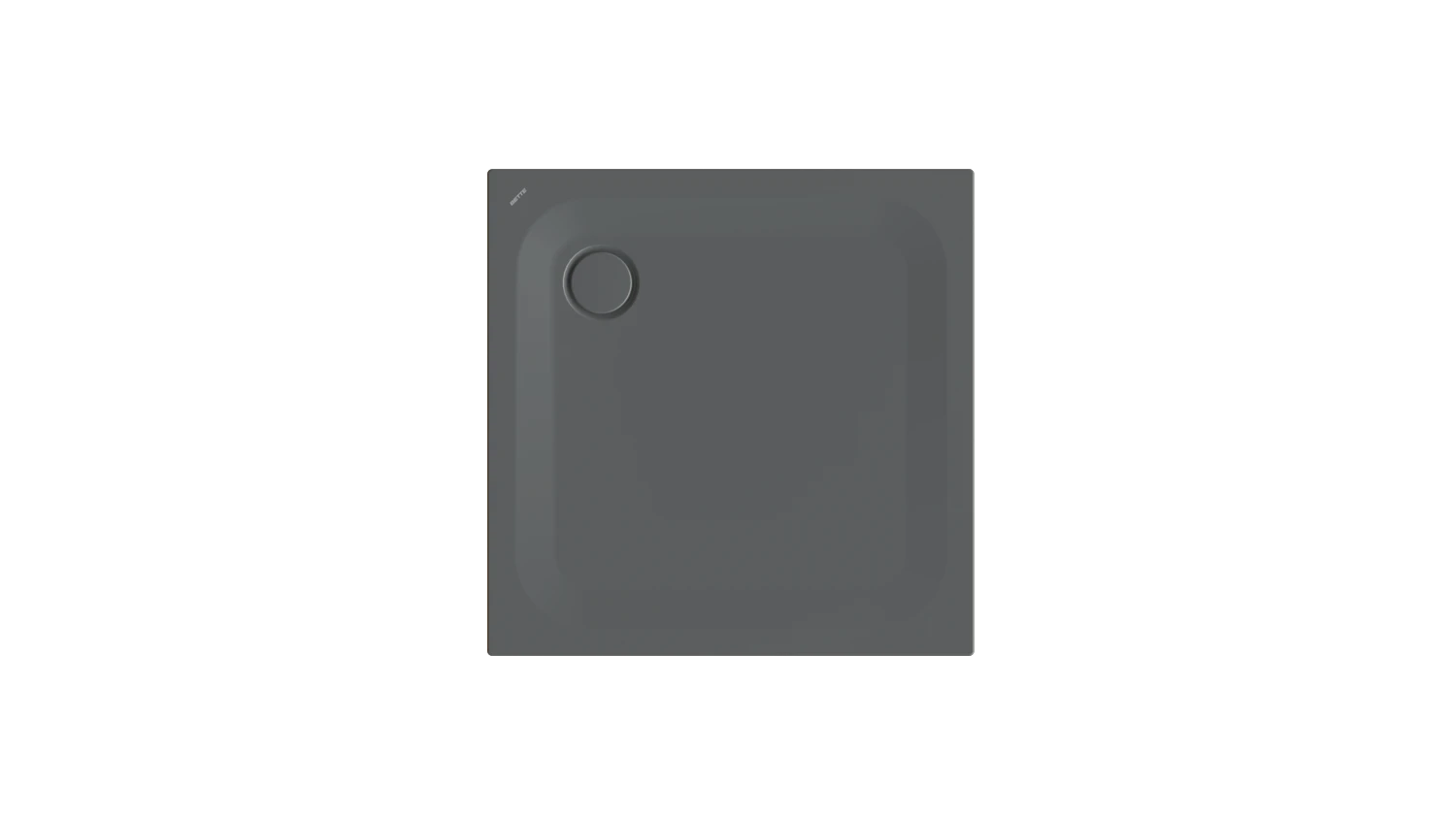 Bette quadrat Duschwanne „BetteUltra“ 900 × 900 mm ohne Oberflächenbeschichtung, ohne Oberflächenveredelung, mit Wannenträger, in Raven