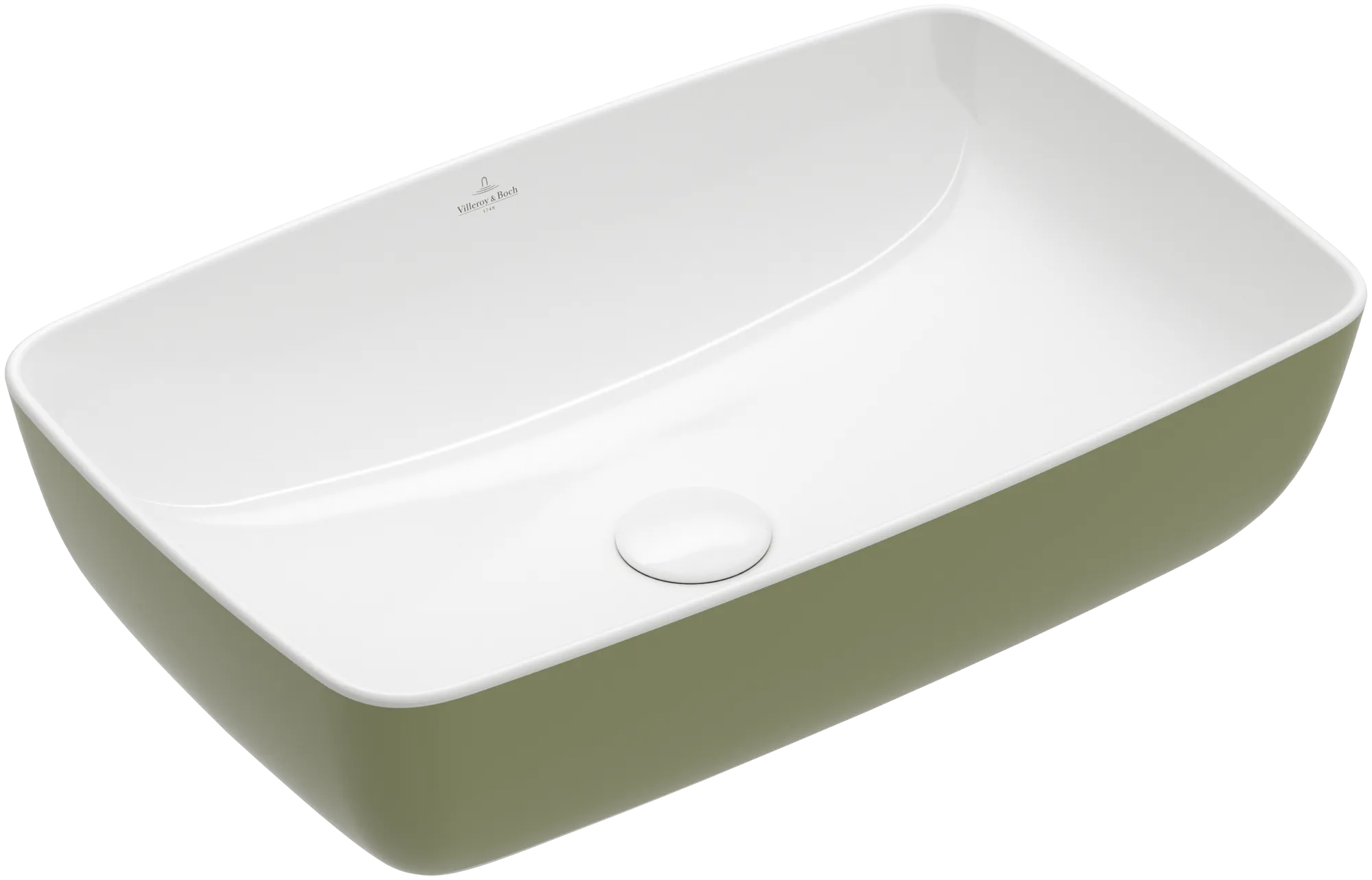 Villeroy & Boch Aufsatzwaschtisch aus TitanCeram „Artis“ 580 × 385 × 130 mm in Sage Green