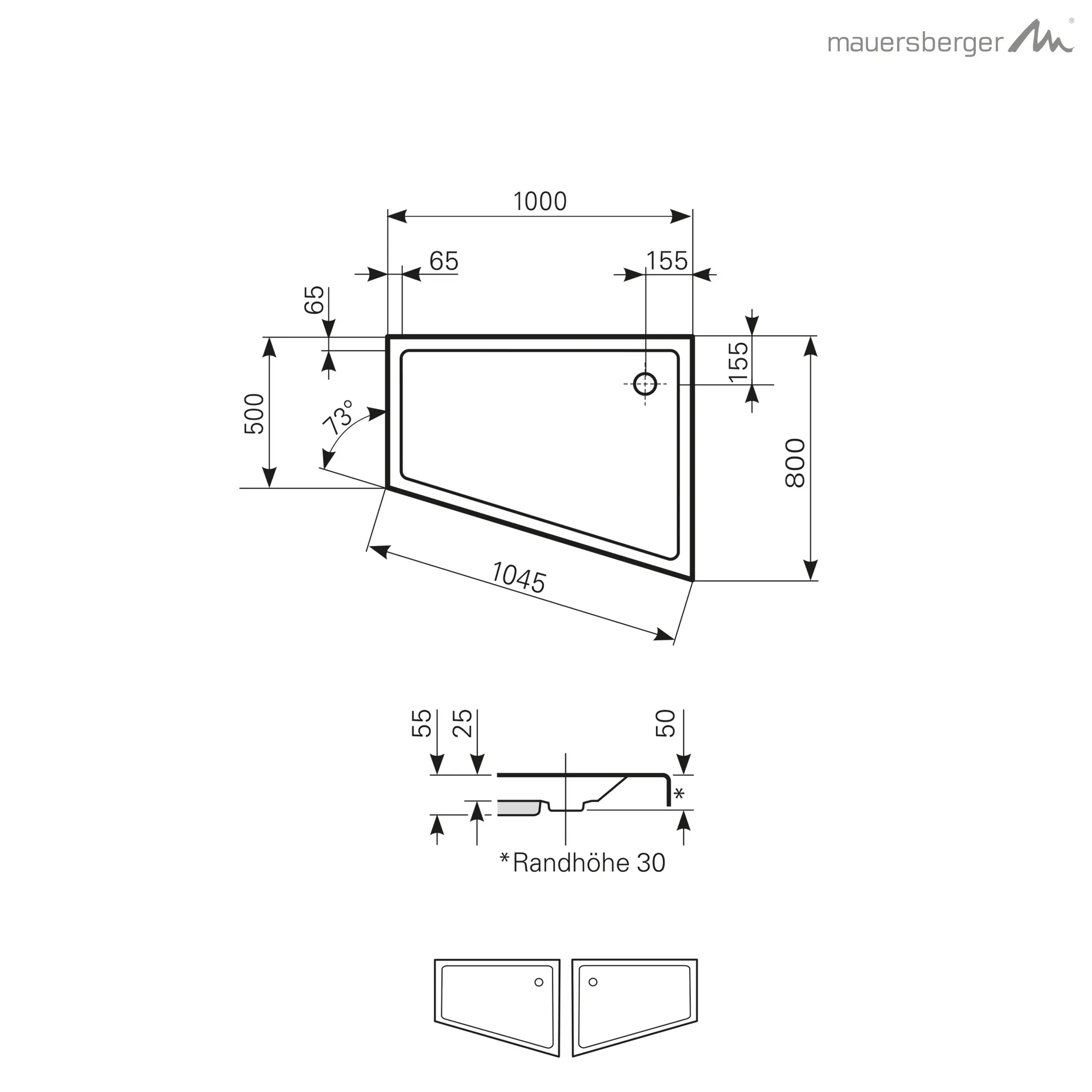 Mauersberger asyma Acryl-Duschwanne asyma 100⁄80 SF rechts, 1000x800x55, rein-weiß Mauersberger asyma Acryl-Duschwanne asyma 100⁄80 SF rechts, 1000x800x55, rein-weiß