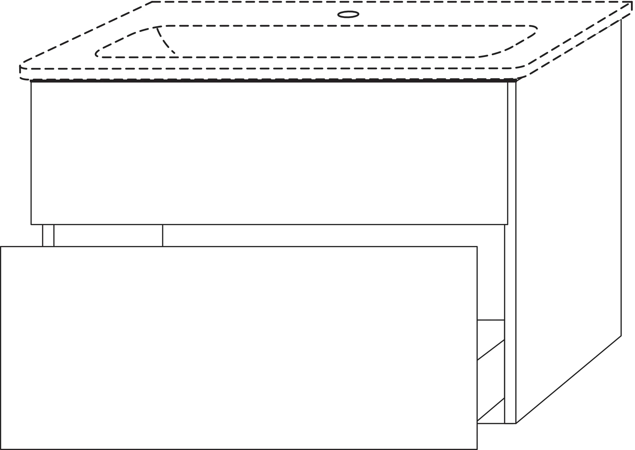 Waschtischunterbau mit Auszügen 3way (BR686) 582x585x472 Anthrazit-Matt