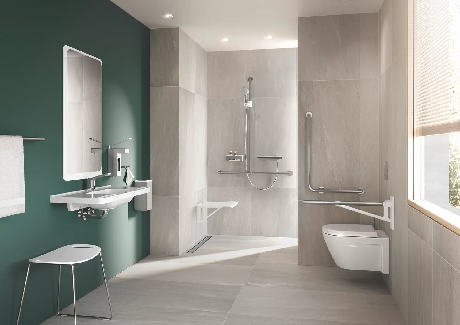 Klappsitz „System 900“ in Signalweiß Klappsitz „System 900“ in Signalweiß