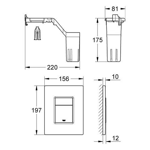Grohe Skate Cosmopolitan Set Fresh WC-Betätigung, Abdeckplatte, 2-Mengen- und Start & Stopp-Betätigung, chrom Grohe Skate Cosmopolitan Set Fresh WC-Betätigung, Abdeckplatte, 2-Mengen- und Start & Stopp-Betätigung, chrom