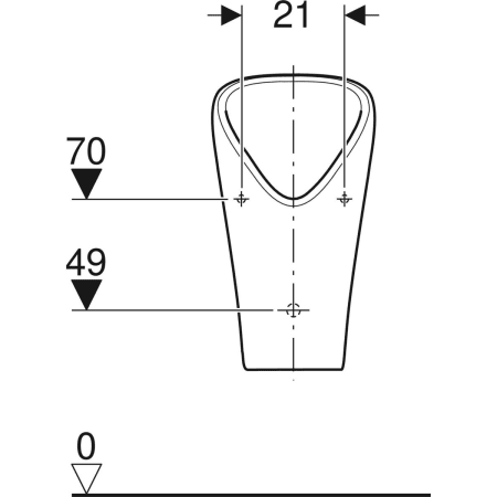 wasserloses Urinal „Narva“, Befestigung verdeckt, ohne Zielobjekt 33 × 60 × 30 cm in weiß alpin mit KeraTect® wasserloses Urinal „Narva“, Befestigung verdeckt, ohne Zielobjekt 33 × 60 × 30 cm in weiß alpin mit KeraTect®