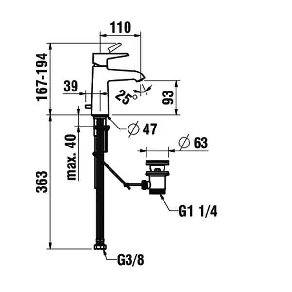Laufen PURE HF901703 Einhebel-Waschtischmischer halbhohe Ausführung Festauslauf 140mm Laufen PURE HF901703 Einhebel-Waschtischmischer halbhohe Ausführung Festauslauf 140mm