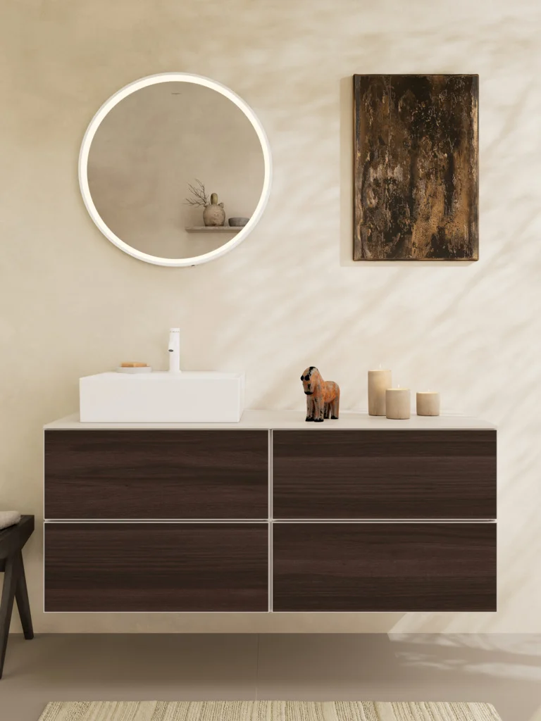Hansgrohe Xarita S Spiegel 700x700 mm mit LED-Beleuchtung IR-Sensor, Mattweiß