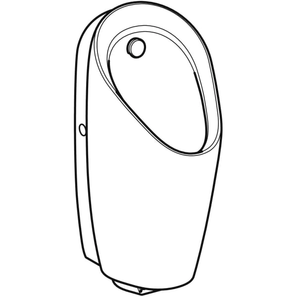 Urinal mit integrierter Steuerung Generatorbetrieb „Preda“, Zulauf von oben, ohne Zielobjekt