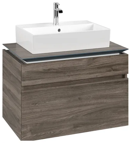 Villeroy & Boch Waschtischunterschrank „Legato“ für Schrankwaschtisch 800 × 550 × 500 mm Stone Oak, für Becken mittig
