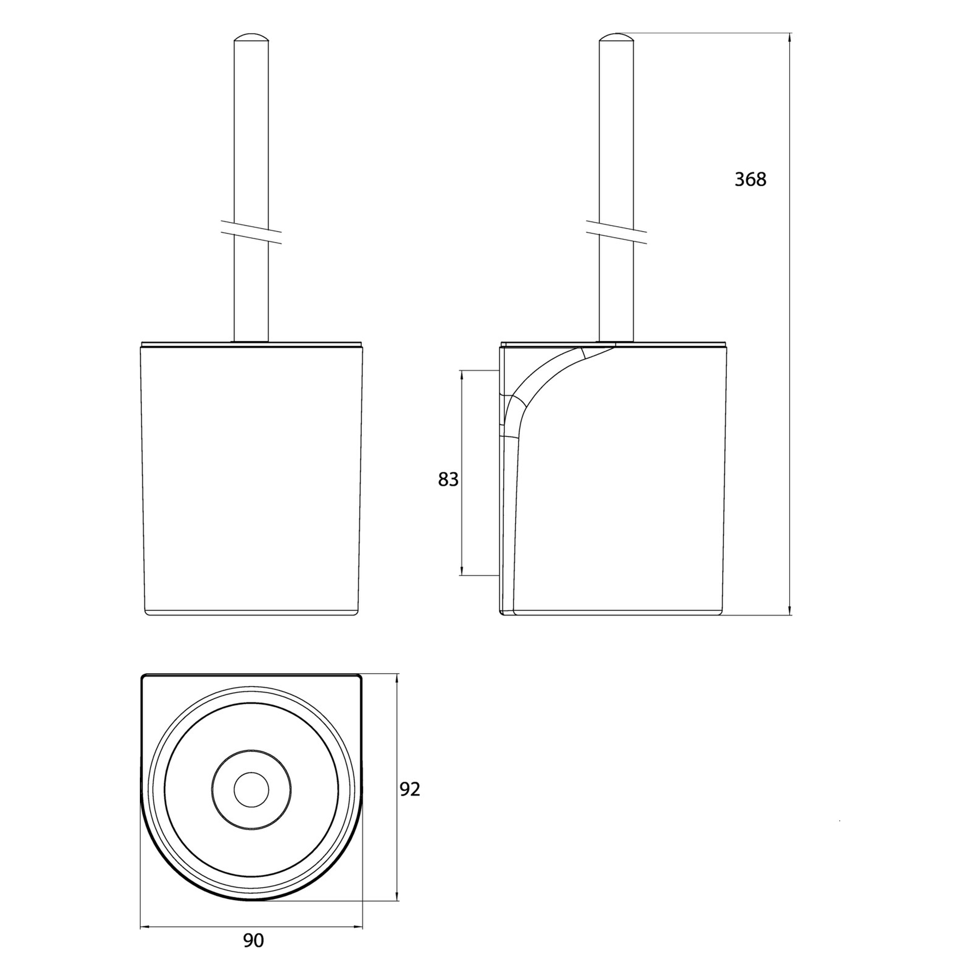 emco Toilettenbürstengarnitur „flow“ in weiß, Befestigung verdeckt