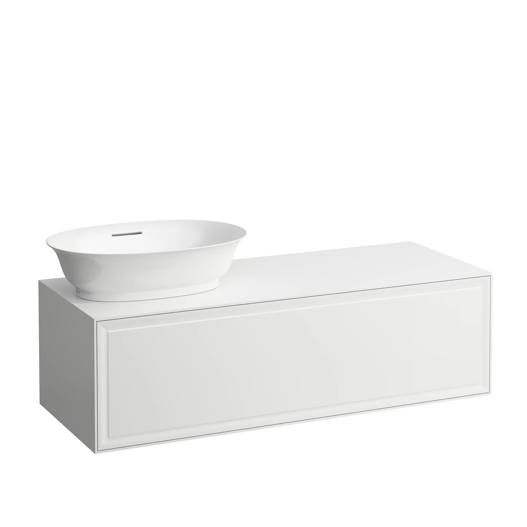 Laufen Waschtischunterbau „THE NEW CLASSIC“ 1177 × 347 × 457 mm Weiß matt, links Laufen Waschtischunterbau „THE NEW CLASSIC“ 1177 × 347 × 457 mm Weiß matt, links