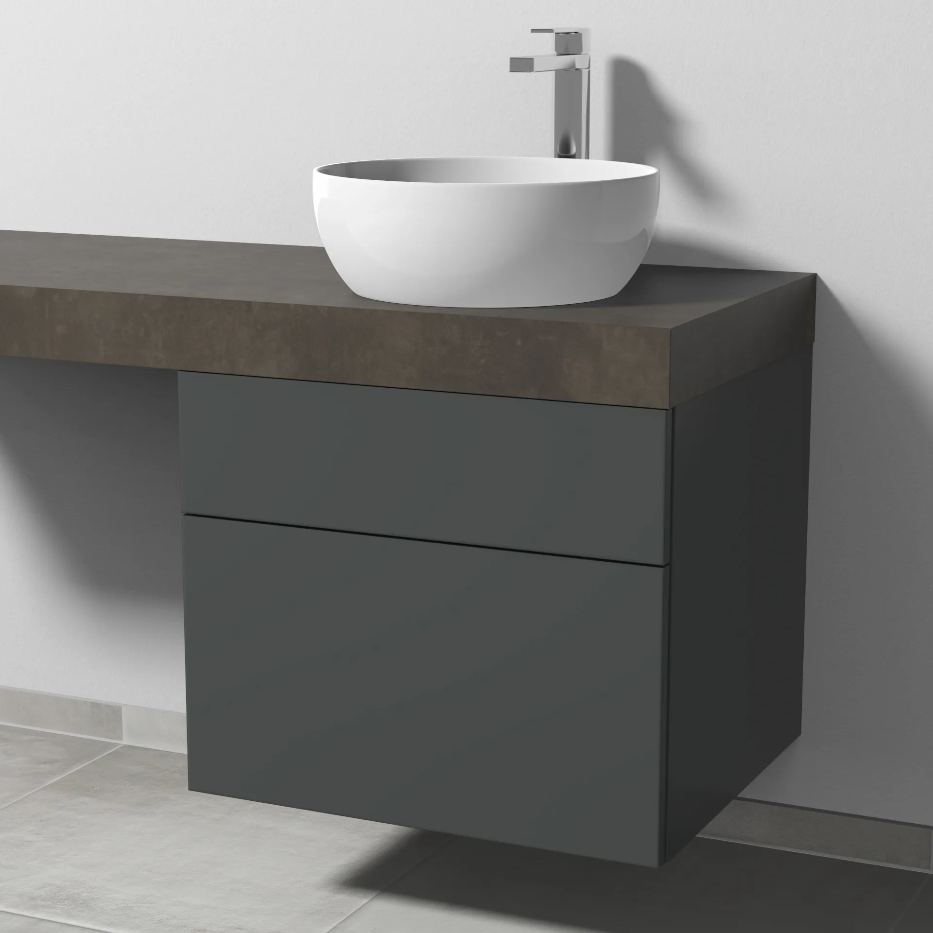 Sanipa Waschtischunterschrank „2morrow“ 600 × 510 × 520 mm in Anthrazit (matt)