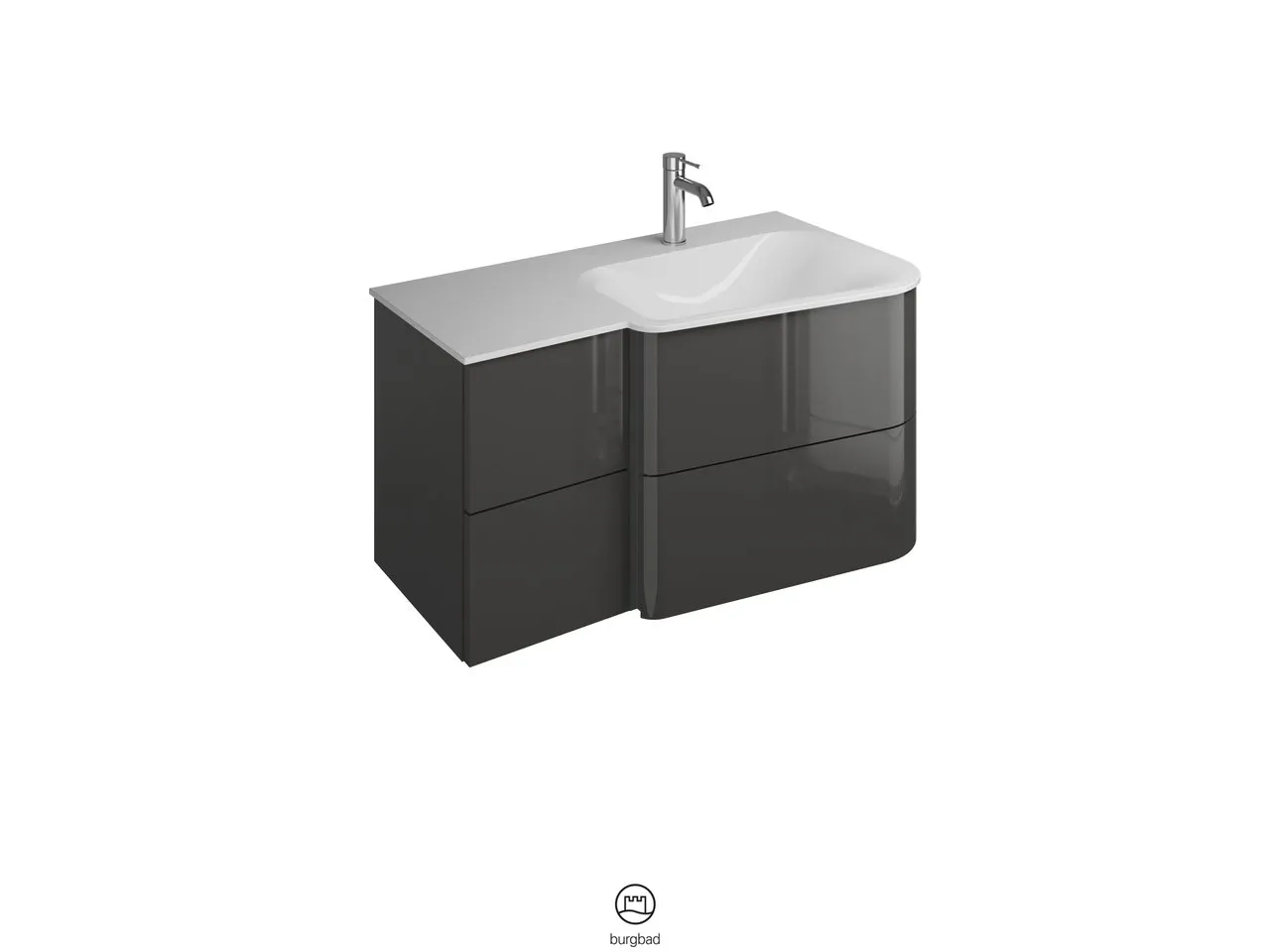 burgbad Badmöbelset „Badu“ Griffleiste, Anthrazit eloxiert, in Frassino Dekor burgbad Badmöbelset „Badu“ Griffleiste, Anthrazit eloxiert, in Frassino Dekor