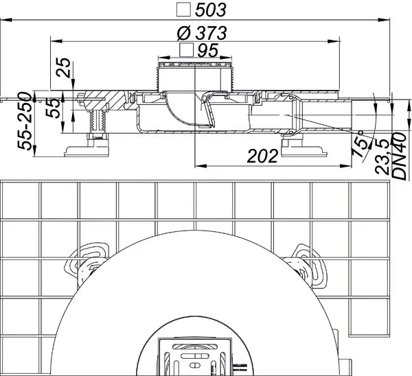 Bodenablauf CeraDrain Pure Plan, DN 40 100 x 100 mm Bodenablauf CeraDrain Pure Plan, DN 40 100 x 100 mm