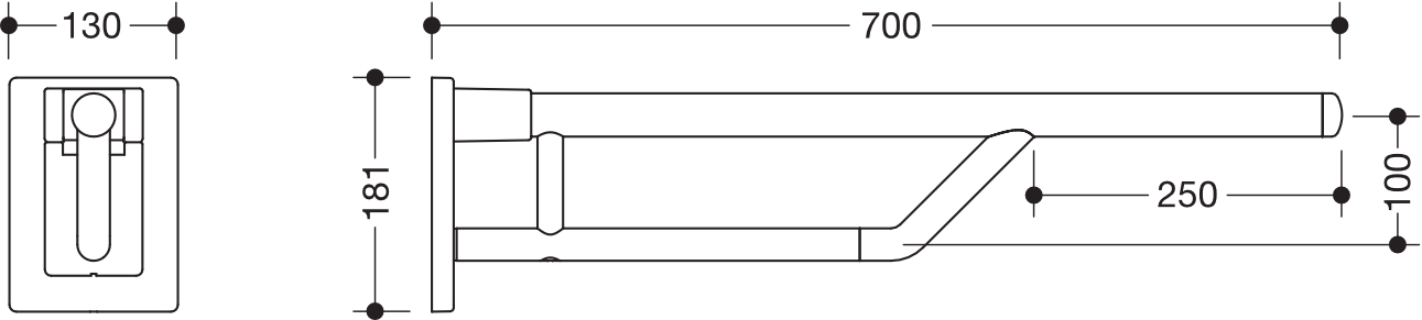 HEWI Stützklappgriff „System 800K“