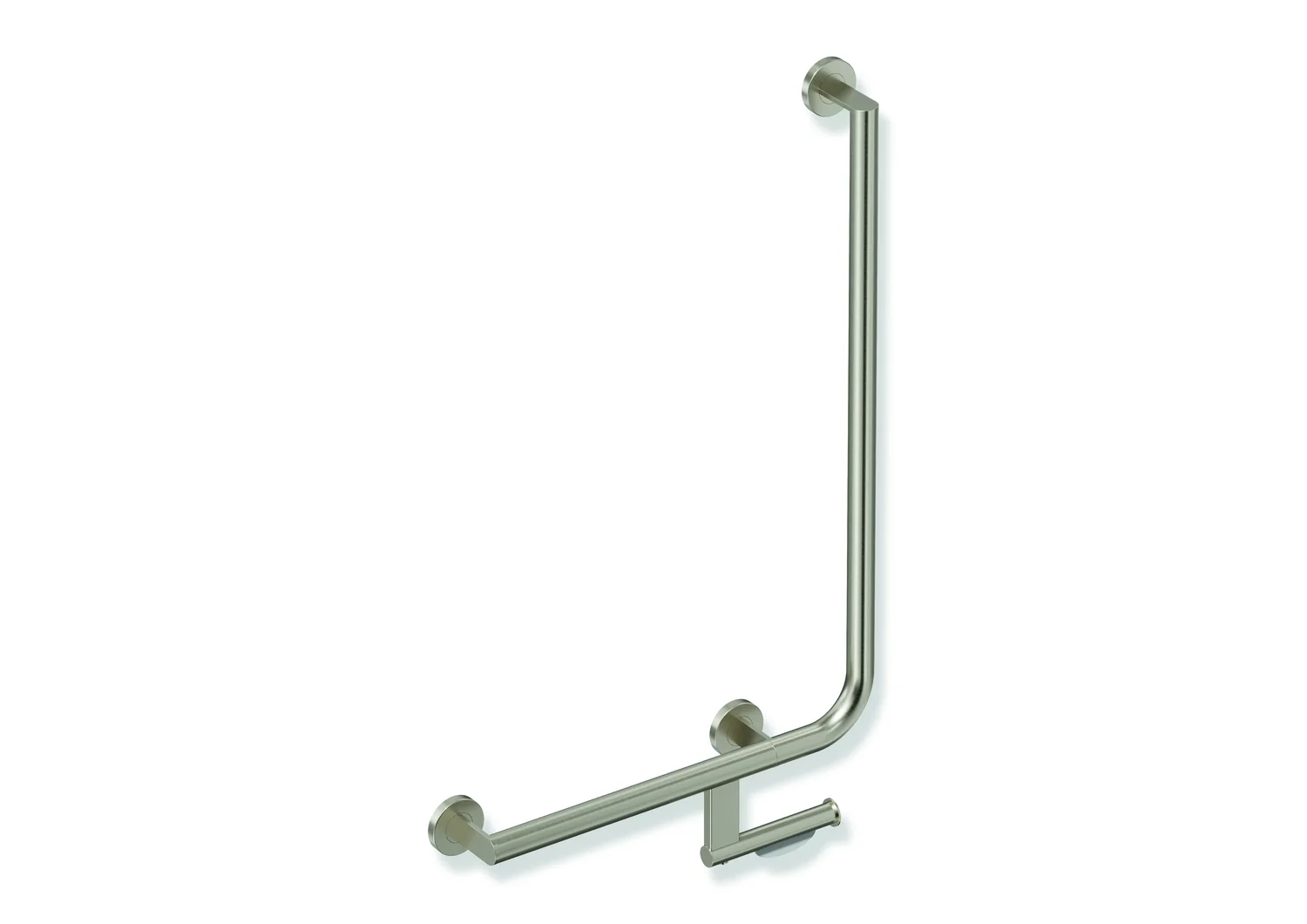 HEWI Winkelgriff mit WC-Papierrollenhalter, System 900, Edelstahl, PVD nickel gebü., links HEWI Winkelgriff mit WC-Papierrollenhalter, System 900, Edelstahl, PVD nickel gebü., links