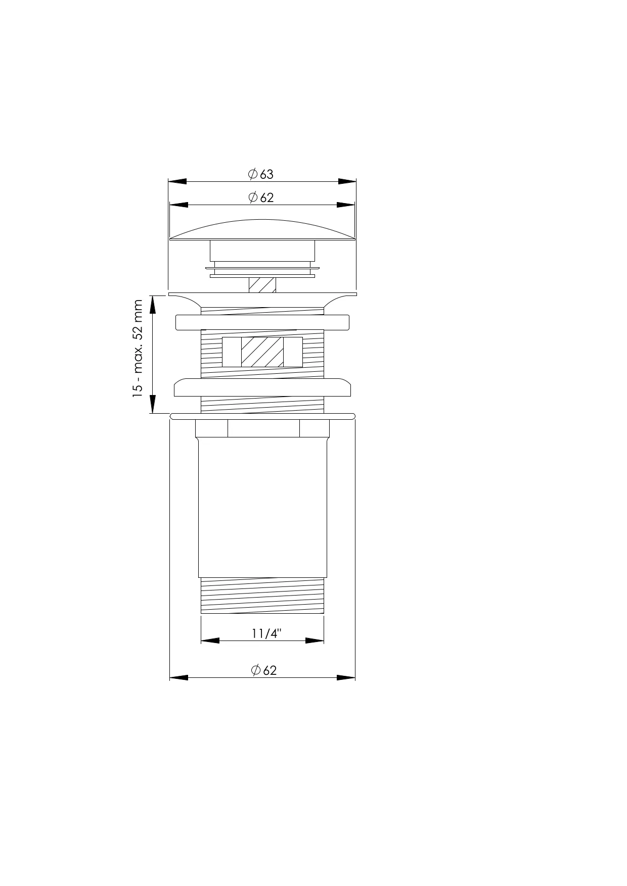 AS Design-Ablaufventil Edelstahloptik 1 1/4″ mit Überlaufschlitzen