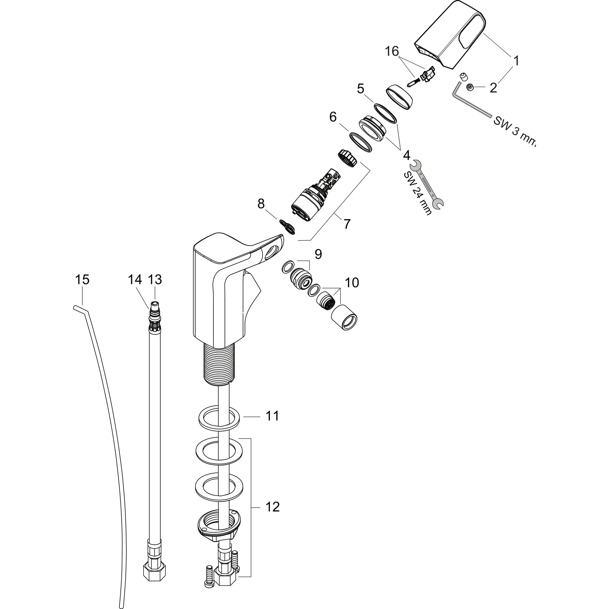 Hansgrohe AXOR Urquiola Einhebel-Bidetmischer mit Zugstangen-Ablaufgarnitur, Chrom Hansgrohe AXOR Urquiola Einhebel-Bidetmischer mit Zugstangen-Ablaufgarnitur, Chrom