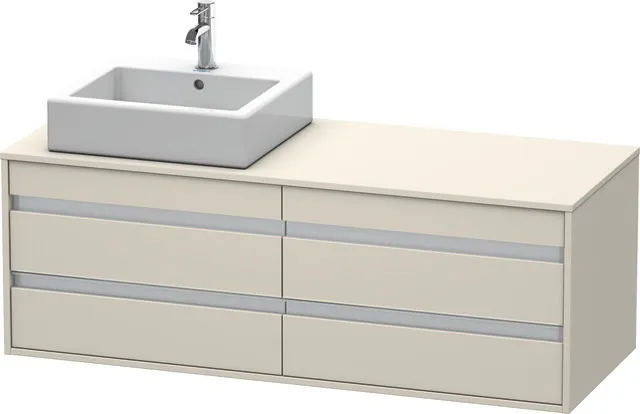 Duravit Waschtischunterschrank wandhängend „Ketho“ 140 × 49,6 × 55 cm Taupe Matt