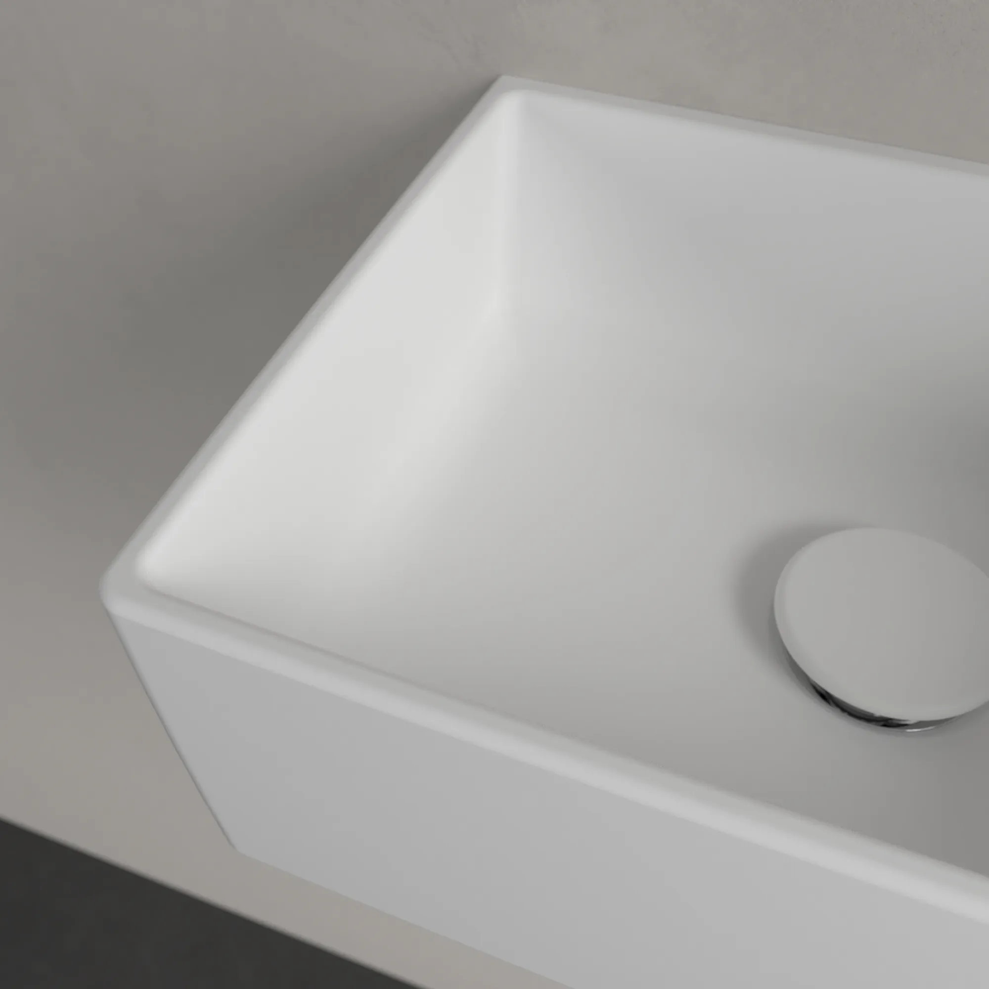Villeroy & Boch Handwaschbecken Memento 2.0, 400x260x111mm, Stone White CeramicPlus, TitanCeram, matt, Wandmontage, 1-Loch Armatur