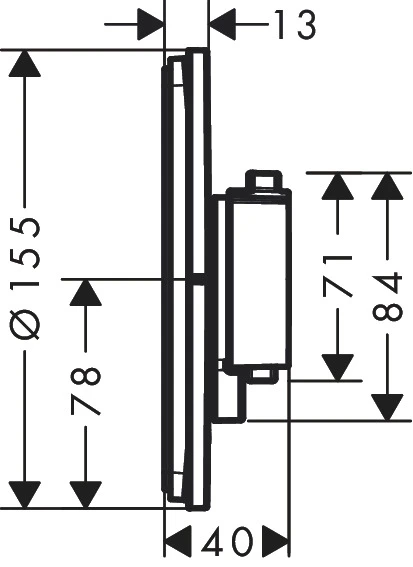 ShowerSelect Comfort S Thermostat Unterputz für 1 Verbraucher und einen zusätzlichen Abgang Chrom