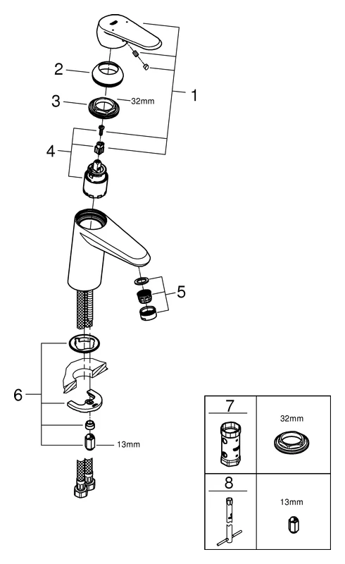 Grohe Eurodisc Cosmopolitan Einhand-Waschtischbatterie S-Size, Einlochmontage, chrom Grohe Eurodisc Cosmopolitan Einhand-Waschtischbatterie S-Size, Einlochmontage, chrom