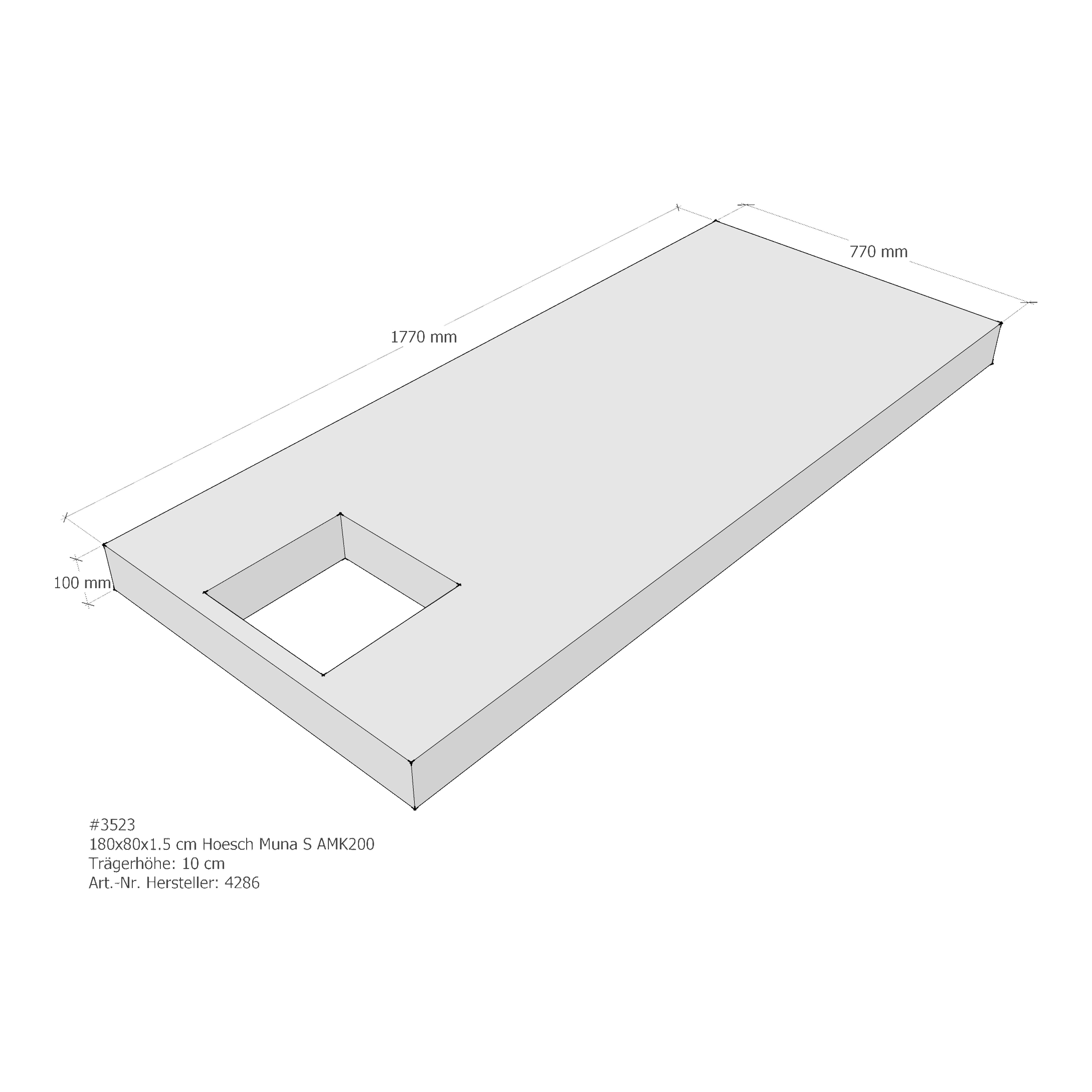 Duschwannenträger für Hoesch Muna S 180 × 80 × 1,5 cm Duschwannenträger für Hoesch Muna S 180 × 80 × 1,5 cm