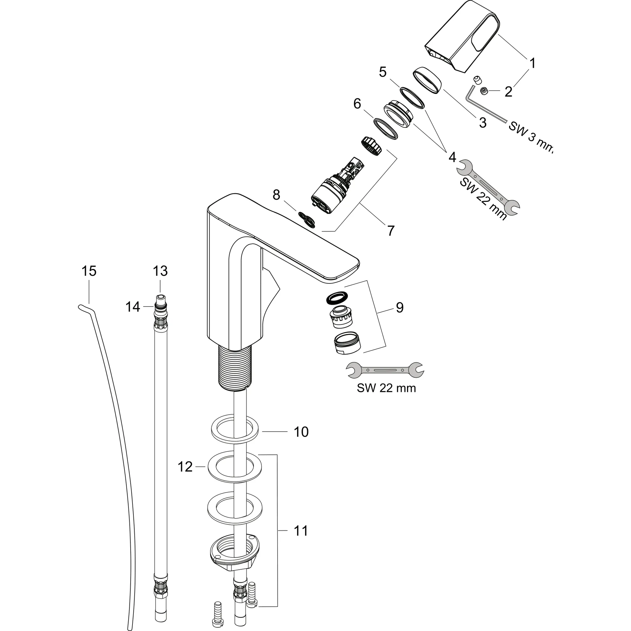 Hansgrohe AXOR Urquiola Einhebel-Waschtischmischer 130 mit Zugstangen-Ablaufgarnitur, Chrom Hansgrohe AXOR Urquiola Einhebel-Waschtischmischer 130 mit Zugstangen-Ablaufgarnitur, Chrom